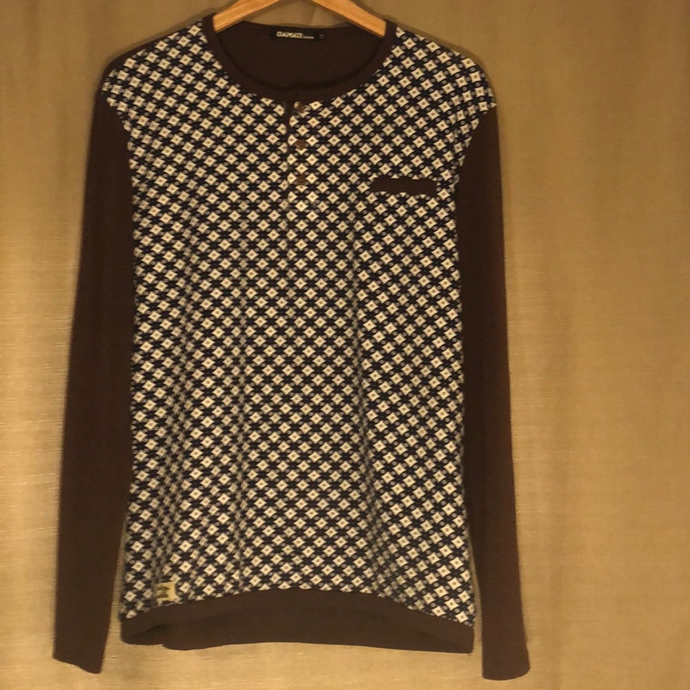 DAMATI JEANS BROWN/NAVY MD SHIRT